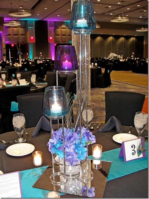 Black Tie provided turquoise and purple uplighting to accentuate and enhance